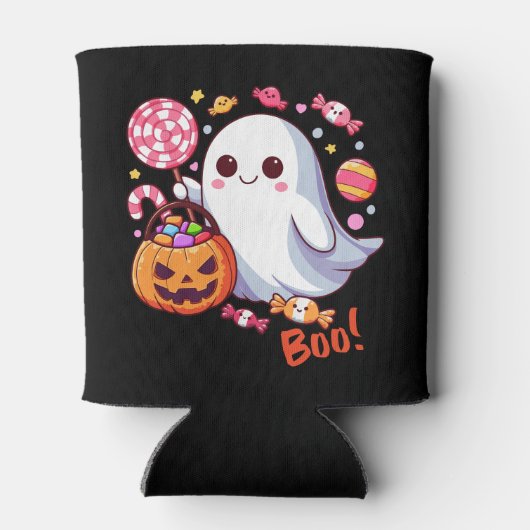 Schattigee Spooky Halloween Ghost, Pompoenen en Sn Blikjeskoeler (Achterkant)