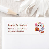 Schattigee Spooky Halloween Ghost, Pompoenen en Sn Etiket (Insitu)