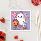 Schattigee Spooky Halloween Ghost, Pompoenen en Sn Servet (Insitu)