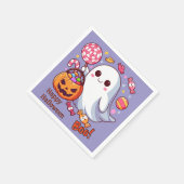 Schattigee Spooky Halloween Ghost, Pompoenen en Sn Servet (Hoek)