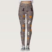 Schattigee Spooky Halloween Ghosts en Pumpkin Patt Leggings (Voorkant)