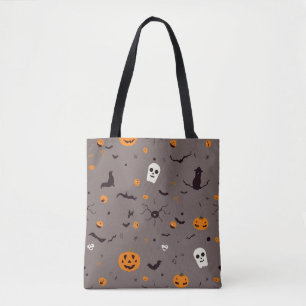 Schattigee Spooky Halloween Ghosts en Pumpkin Patt Tote Bag
