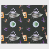Schattigee Spooky Halloween Gift Cadeaupapier (Vlak)