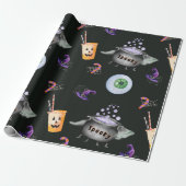 Schattigee Spooky Halloween Gift Cadeaupapier (Uitgerold)