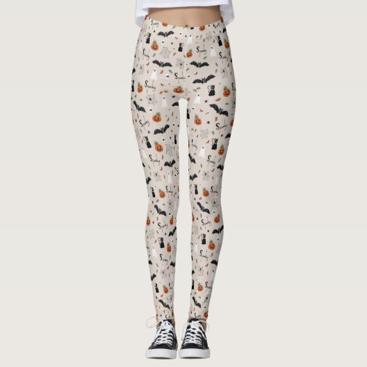 Schattigee Spooky Halloween Herfst Leggings (Voorkant)