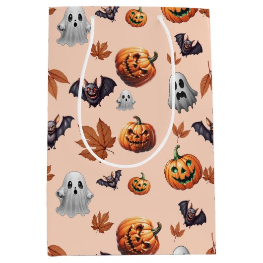 Schattigee Spooky Halloween Herfst Medium Cadeauzakje (Voorkant)