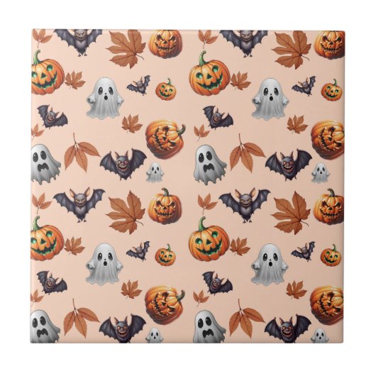 Schattigee Spooky Halloween Herfst Tegeltje (Voorkant)