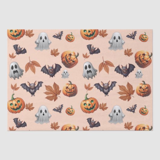 Schattigee Spooky Halloween Herfst Tissuepapier (Voorkant)