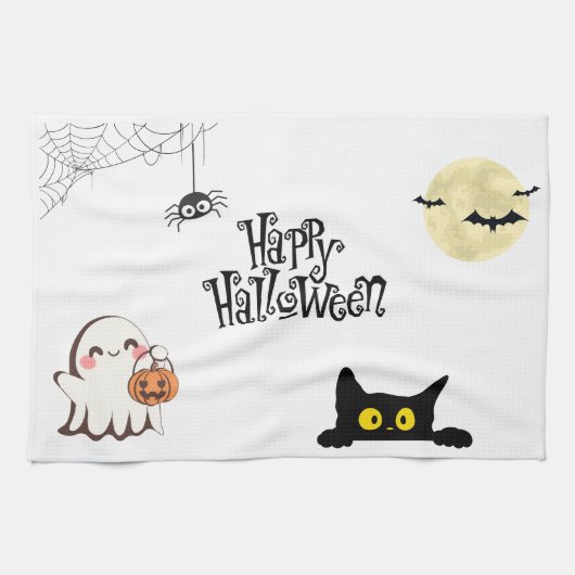 Schattigee & Spooky Halloween Keuken Handdoek (Horizontaal)