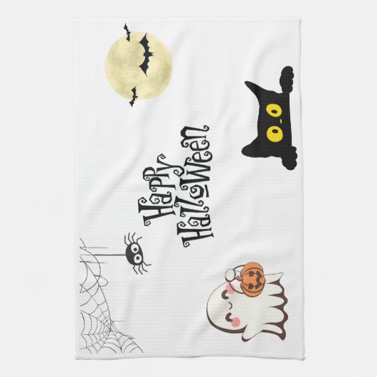 Schattigee & Spooky Halloween Keuken Handdoek (Verticaal)