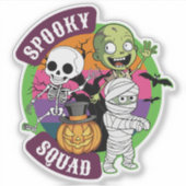 Schattigee Spooky Halloween Monster Whimsical Cart Sticker (Voorkant)