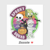 Schattigee Spooky Halloween Monster Whimsical Cart Sticker (Vel)