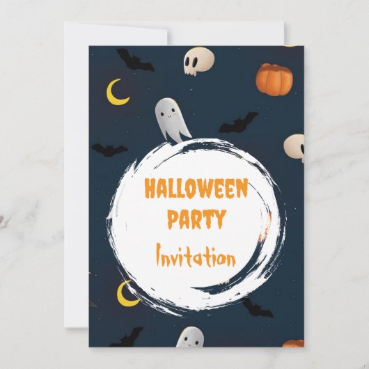 Schattigee Spooky Halloween Party Invitation Donke (Voorkant)