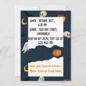 Schattigee Spooky Halloween Party Invitation Donke (Achterkant)