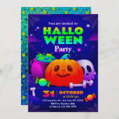 Schattigee & Spooky Halloween Party Uitnodiging vo (Voorkant / Achterkant)