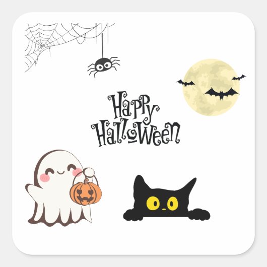 Schattigee & Spooky Halloween Sticker (Voorkant)