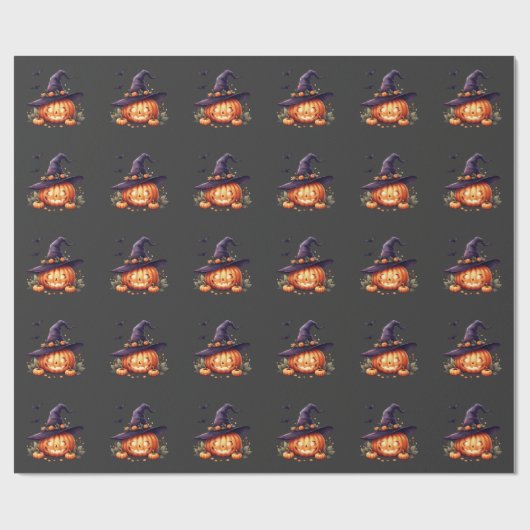 Schattigee Spooky Halloween Sticker – Pompoen Cadeaupapier (Vlak)