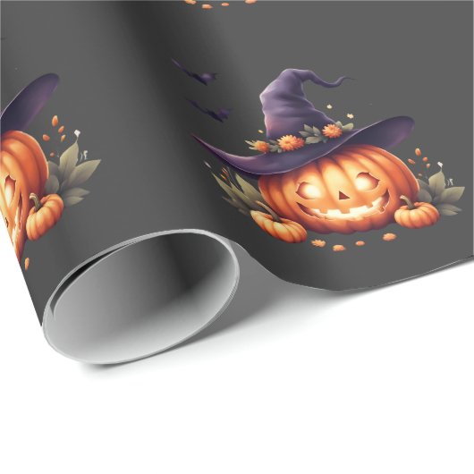 Schattigee Spooky Halloween Sticker – Pompoen Cadeaupapier (Rol Hoek)