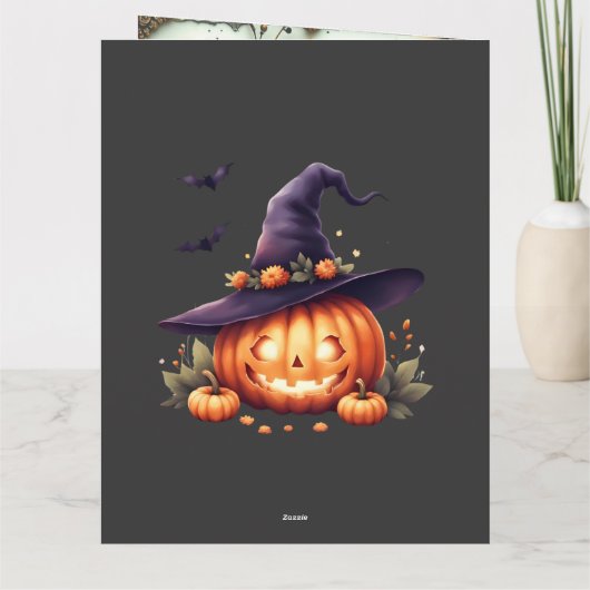 Schattigee Spooky Halloween Sticker – Pompoen Kaart (Achterkant)