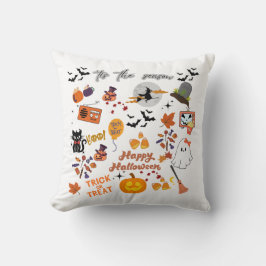 Schattigee & Spooky Halloween Stickers Kussen