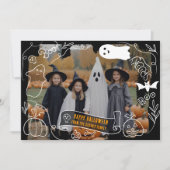 Schattigee Spooky Happy Halloween illustraties 2 f Feestdagenkaart (Voorkant)