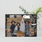 Schattigee Spooky Happy Halloween illustraties 2 f Feestdagenkaart (Staand voorkant)