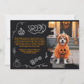 Schattigee Spooky Happy Halloween illustraties 2 f Feestdagenkaart (Achterkant)