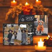 Schattigee Spooky Happy Halloween illustraties 2 f Feestdagenkaart
