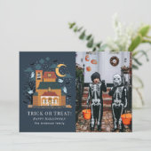 Schattigee Spooky Haunted House Halloween-fotokaar (Staand voorkant)