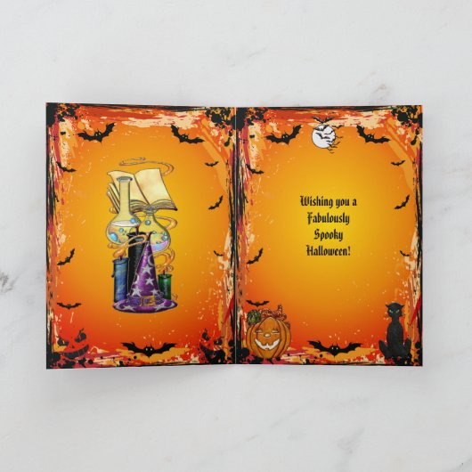 Schattigee Spooky Haunted House Jewels Halloween K Kaart (Binnen)
