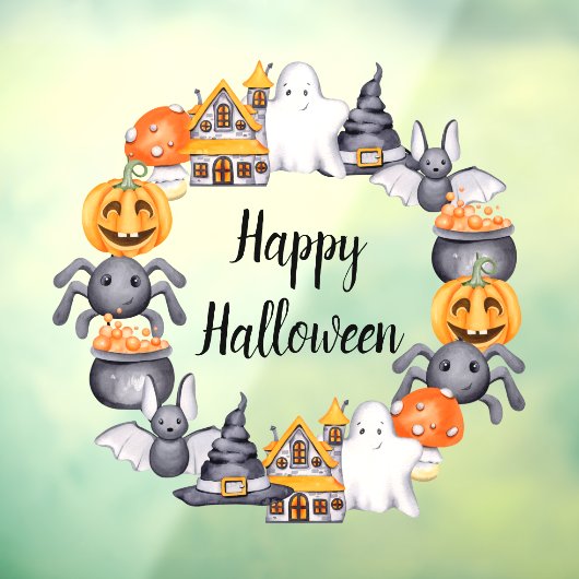 Schattigee Spooky Illustratie Gelukkig Halloween Raamsticker (Vel 3)