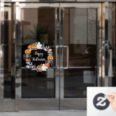 Schattigee Spooky Illustratie Gelukkig Halloween Raamsticker (Kantoordeur)