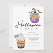 Schattigee Spooky Muffins Halloween Party Kaart (Voorkant)