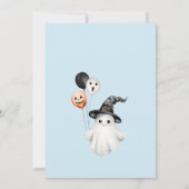 Schattigee Spooky One Blue Halloween Boy 1st Birth Kaart (Achterkant)