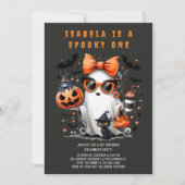 Schattigee Spooky One Ghost Halloween 1e verjaarda Kaart (Voorkant)