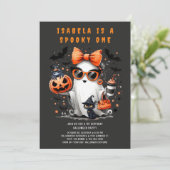 Schattigee Spooky One Ghost Halloween 1e verjaarda Kaart (Staand voorkant)