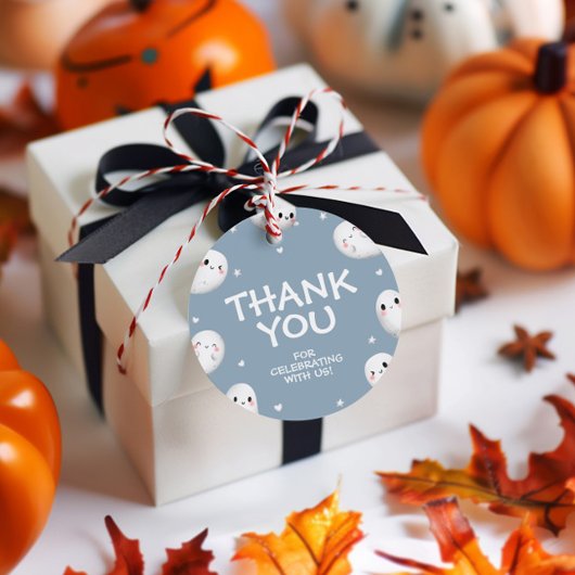 Schattigee Spooky One Halloween Boy 1e Verjaardag Bedankjes Labels