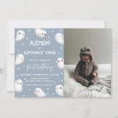 Schattigee Spooky One Halloween Boy 1st Birthday F Kaart (Voorkant)