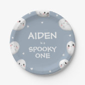 Schattigee Spooky One Halloween Boy 1st Birthday Papieren Bordje (Voorkant)