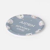 Schattigee Spooky One Halloween Boy 1st Birthday Papieren Bordje (Gekanteld)