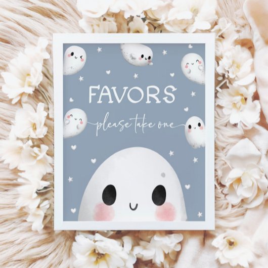 Schattigee Spooky One Halloween Favors Sign Poster