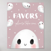 Schattigee Spooky One Halloween Favors Sign Poster (Voorkant)