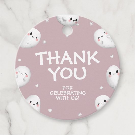 Schattigee Spooky One Halloween Girl 1e Verjaardag Bedankjes Labels (Voorkant)