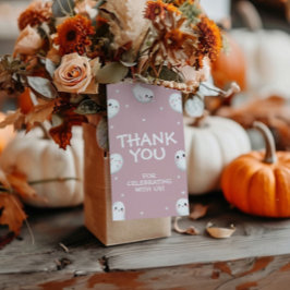 Schattigee Spooky One Halloween Girl 1e Verjaardag Cadeaulabel