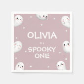 Schattigee Spooky One Halloween Girl 1e Verjaardag Servet (Voorkant)