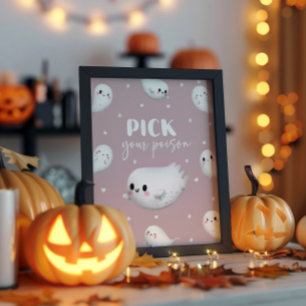 Schattigee Spooky One Halloween Kies uw vergif Poster