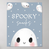 Schattigee Spooky One Halloween Snacks Sign Poster (Voorkant)