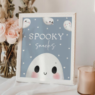 Schattigee Spooky One Halloween Snacks Sign Poster