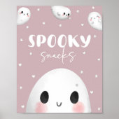Schattigee Spooky One Halloween Snacks Sign Poster (Voorkant)