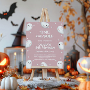 Schattigee Spooky One Halloween Time Capsule Sign Poster